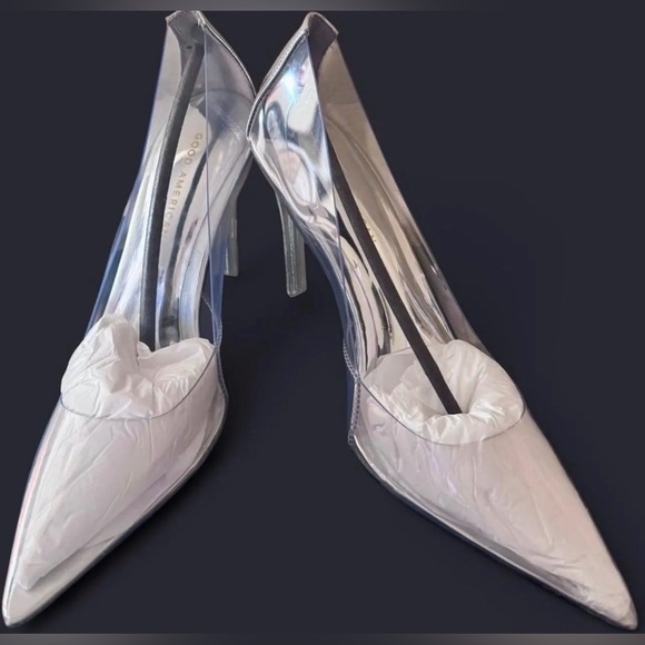 NWOT GOOD AMERICAN Silver Women's Heels - Picture 1 of 5